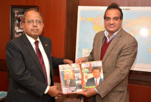 Chief Editor Centreline and Belet & Road magazine Ansar Mahmood Bhatti presenting copies to Consultant CPEC