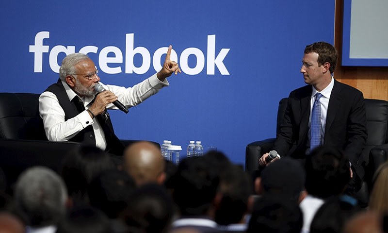 Modi + CEO Facenook Zuckerberg