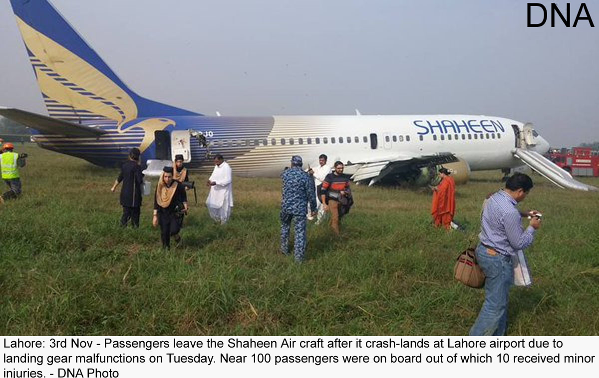 Shaheen Air Plane Crash Landing At Lahore Airport Injures 10 Dna News Agency