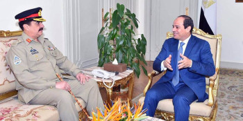 Gen Raheel discusses security challenges with President Sisi