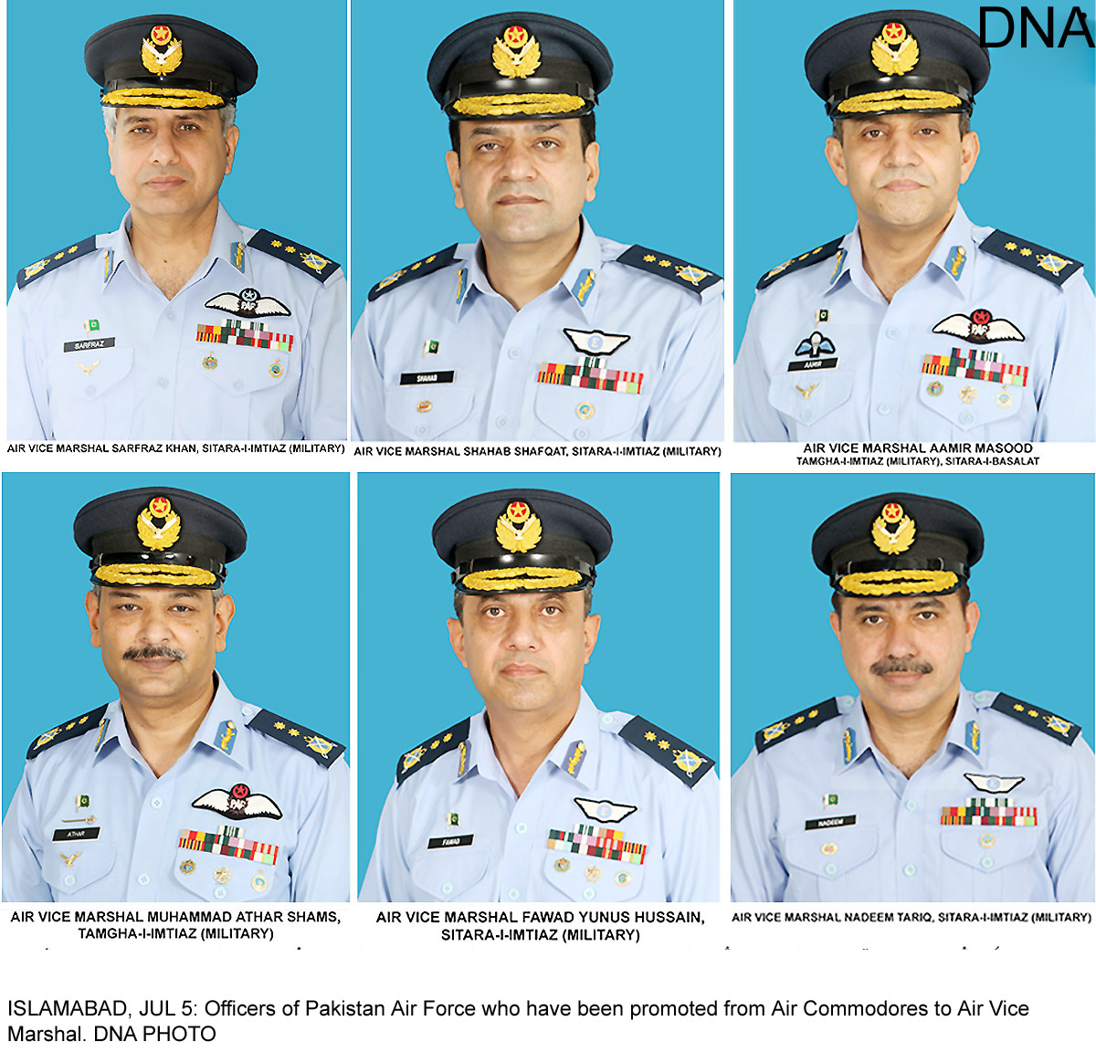 Six air commodores promoted as air vice marshal