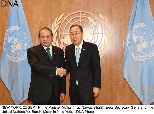 Nawaz Sharif, UN chief Ban Ki-moon