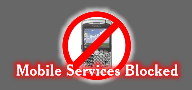 Mobile phone services suspended