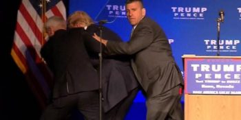 Trump rushed off stage at rally today