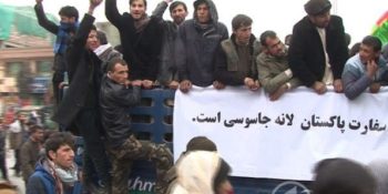 Large protest outside Pakistan embassy in Kabul