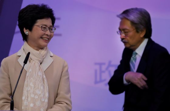 Hong Kong election: Beijing-backed Lam first female leader