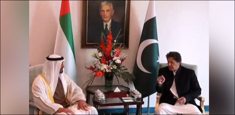 PM Khan holds talks with crown prince of Abu Dhabi in Islamabad