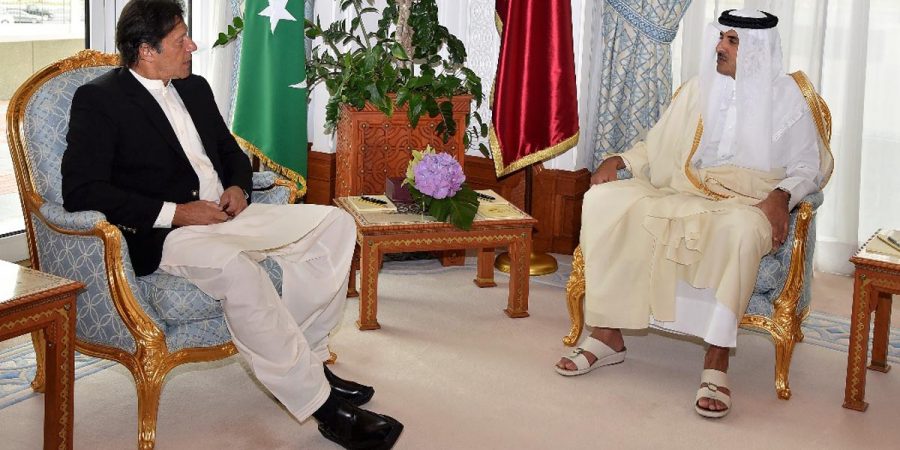 PM Khan discusses bilateral relations with Qatari Emir in Doha