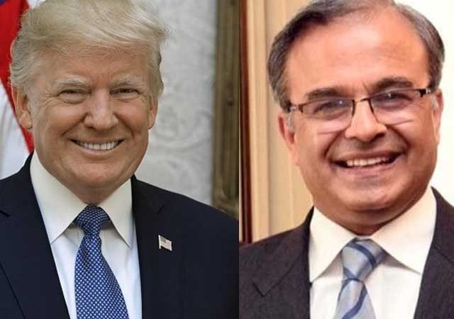 Dr Asad Majeed Khan presents credentials to US President Donald Trump
