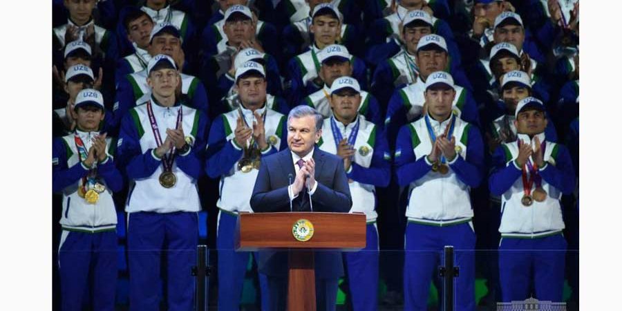 Uzbekistan President addresses at opening ceremony of multifunctional Ice Complex "Humo Arena"