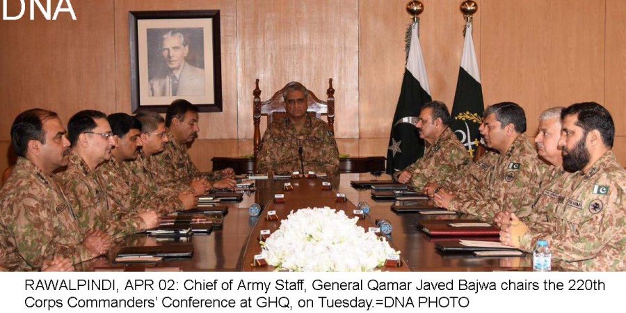 Army Chief Gen. Bajwa chairs 220th Corps Commanders’ Conference