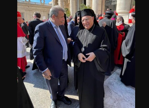 Khouri greets cardinal Pizzaballa in Vatican ceremony