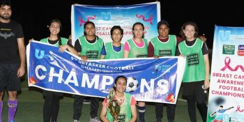 Urtasker female team wins breast cancer awareness football match