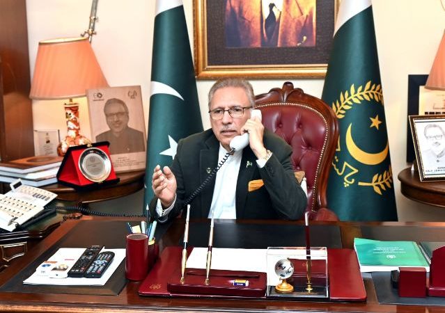 Arif Alvi speaks to Palestinian President, condemns Israeli brutalities