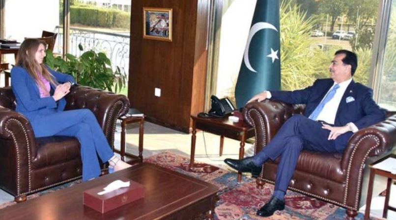 British HC calls on Chairman Senate Syed Yousaf Raza Gilani at Parliament House