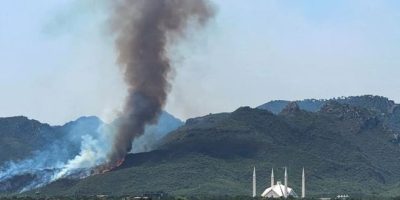 Another huge fire on Margalla Hills doused