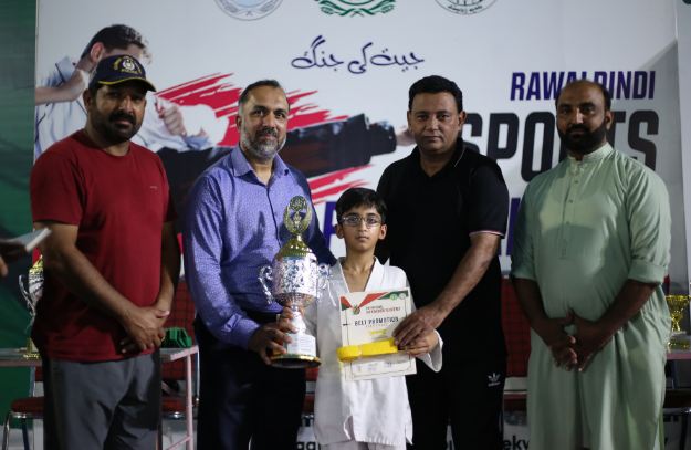 Ahmed Abid claims first position in taekwondo yellow belt test in Rawalpindi