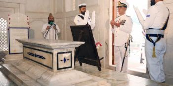 Pakistan Navy assumes guard duties at mausoleum of Dr. Allama Iqbal