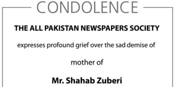 APNS grieves loss of Shahab Zuberi's mother