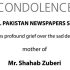 APNS grieves loss of Shahab Zuberi’s mother