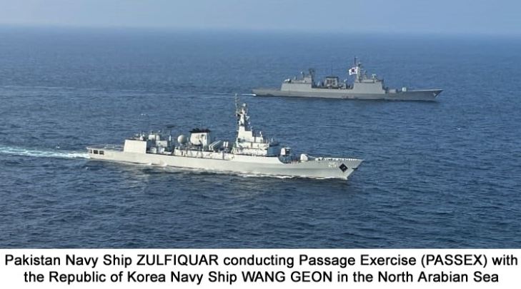 PNS Zulfiquar conducts exercise with Korean Navy Ship in Arabian Sea