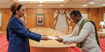 Ambassador Jemal Beker presents his credentials to Turkmenistan’s Parliament Speaker