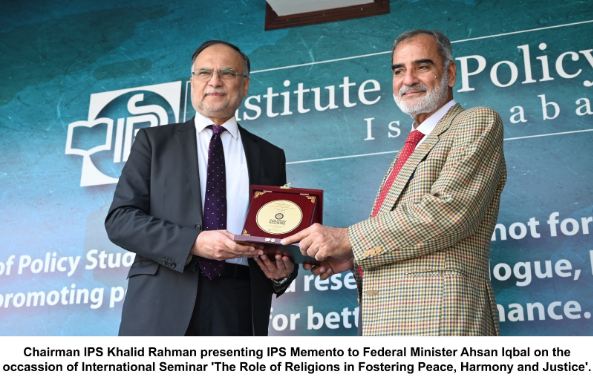 Ahsan Iqbal underlines interconnection of religions, peace, and development