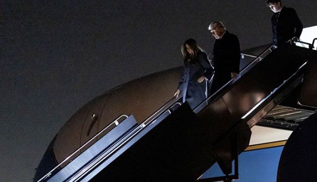 Trump arrives in Washington for inauguration celebration in freezing weather