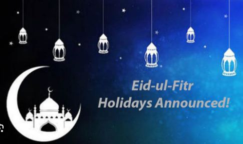 Govt announces public holidays for Eid-u-Fitr