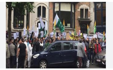 Brussels: Protest held outside Indian embassy on India’s Independence day