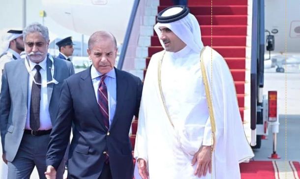 PM Shehbaz lands in Qatar to attend Arab-Islamic emergency summit on Israeli atrocity