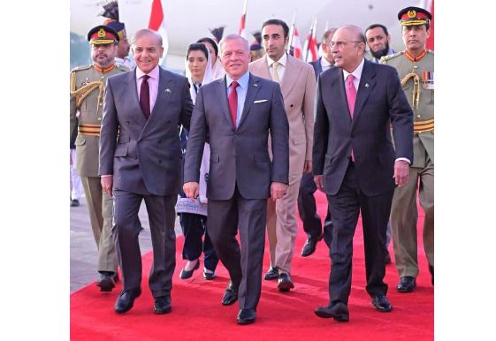 Jordan's King Abdullah II arrives in Pakistan on two-day visit