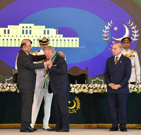 King Abdullah of Jordan conferred with Nishan-e-Pakistan