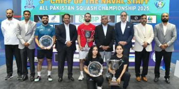 Nasir Iqbal, Mahnoor Ali win Naval Chief Squash Championship