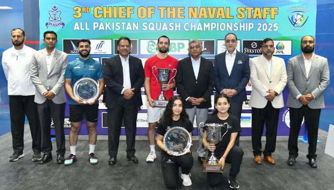 Nasir Iqbal, Mahnoor Ali win Naval Chief Squash Championship