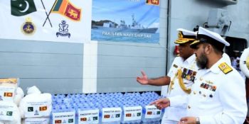 PNS SAIF delivers humanitarian aid to storm-hit Sri Lanka