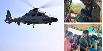 Pakistani Navy evacuates family with baby from Sri Lankan floods