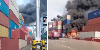 Fire erupts at Karachi Port's KICT terminal, engulfs 20 containers