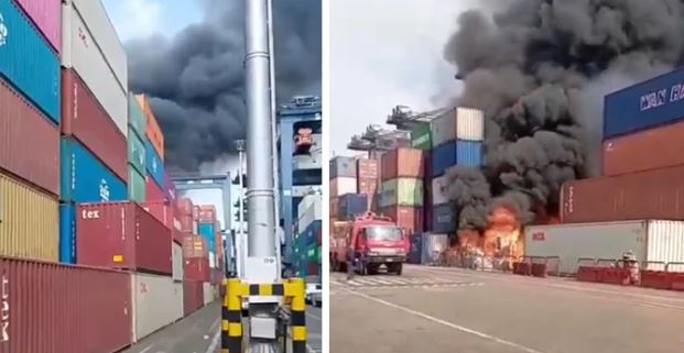 Fire erupts at Karachi Port's KICT terminal, engulfs 20 containers