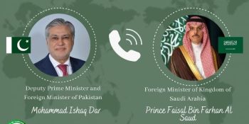 Dar, Saudi FM discuss regional tensions, call for de-escalation