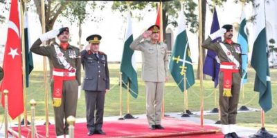 Turkish Military Chief receives guard of honour at GHQ