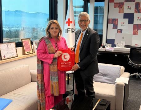 PRCS Chairperson meets global humanitarian leaders in Geneva