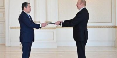 President Ilham Aliyev accepts credentials from New Greek Ambassador