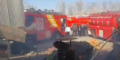 Iranian military helicopter crashes into fruit market, four dead