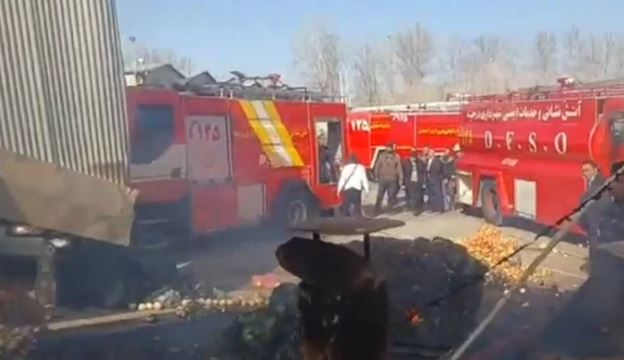 Iranian military helicopter crashes into fruit market, four dead