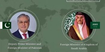 Dar, Saudi FM discuss regional de-escalation, five-point initiative
