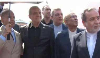 Iranian President Pezeshkian touches down in Islamabad, set to meet top leadership