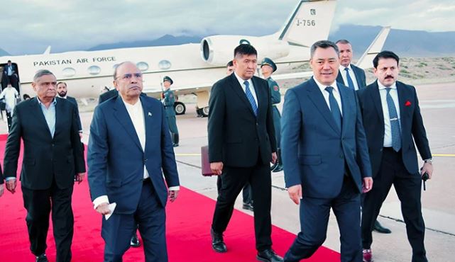 President Asif Ali Zardari reaches Kyrgyzstan on four-day official visit