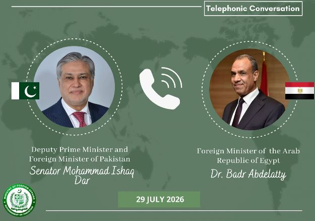 Pakistan, Egypt vow joint diplomatic support for Palestinians