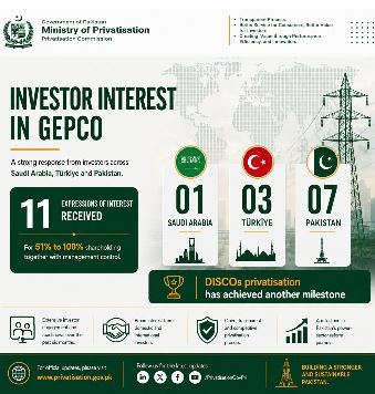 Pakistan’s DISCO Privatisation Gains Momentum as 11 Investors Bid for GEPCO